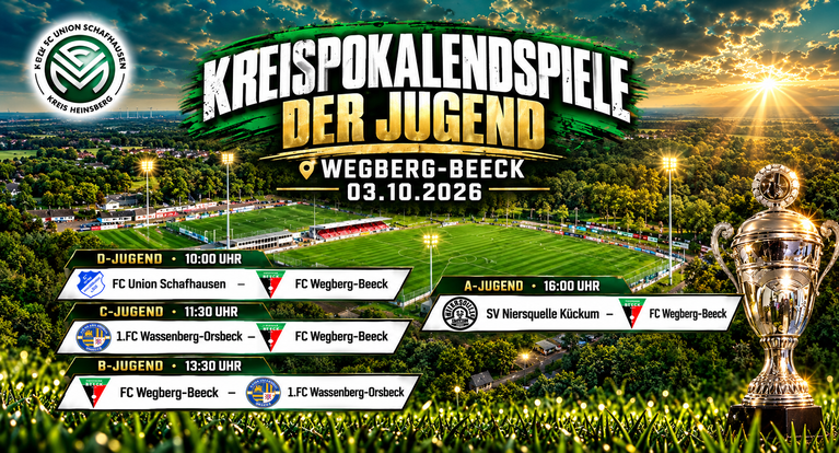 Kreispokalspiele der Jugend am 3. Oktober in Wegberg-Beeck